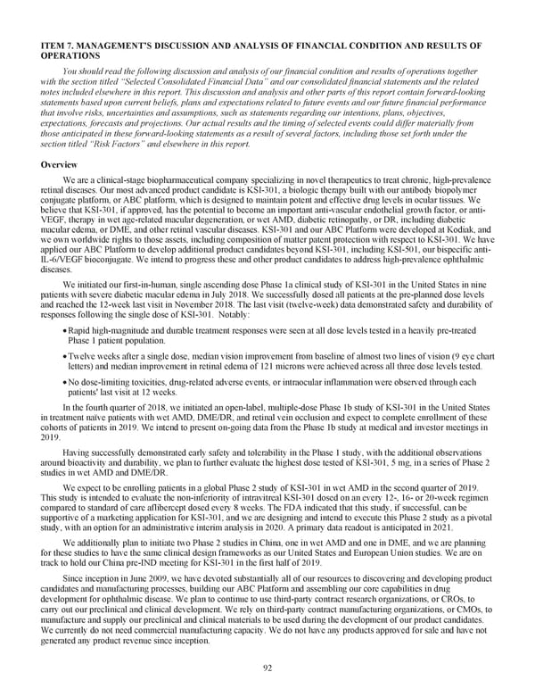 Kodiak 2018 Annual Report - Page 104