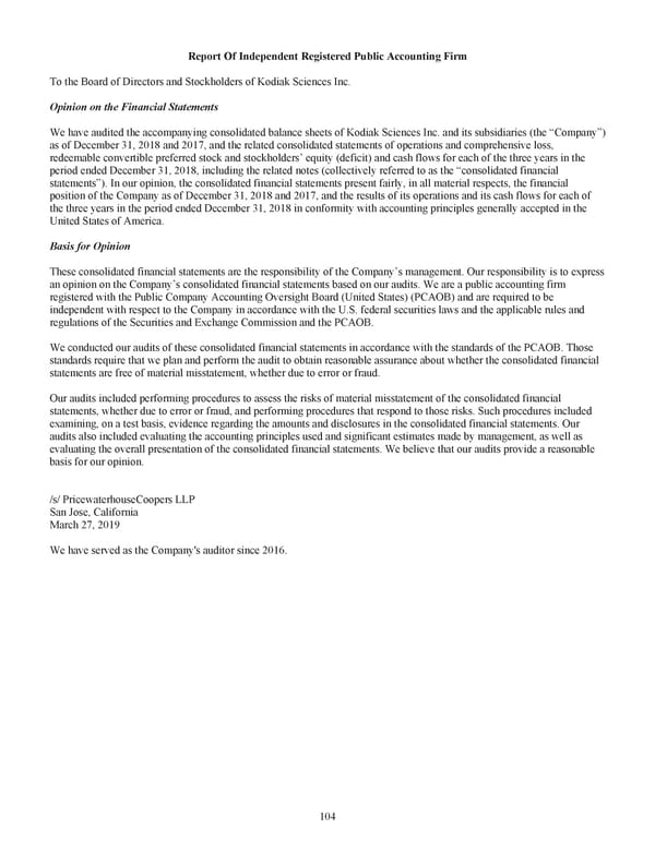 Kodiak 2018 Annual Report - Page 116