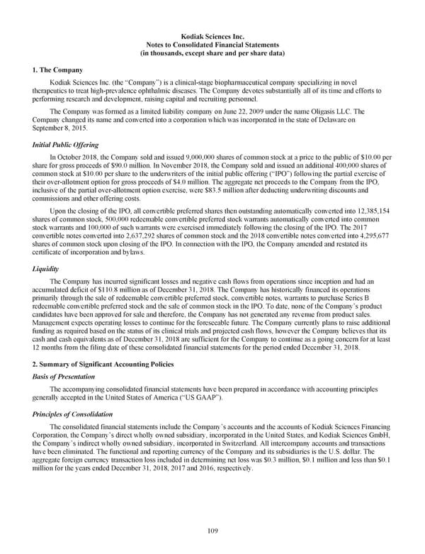Kodiak 2018 Annual Report - Page 121