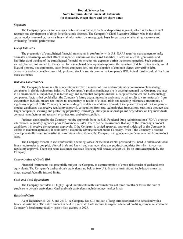 Kodiak 2018 Annual Report - Page 122