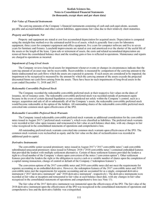 Kodiak 2018 Annual Report - Page 123