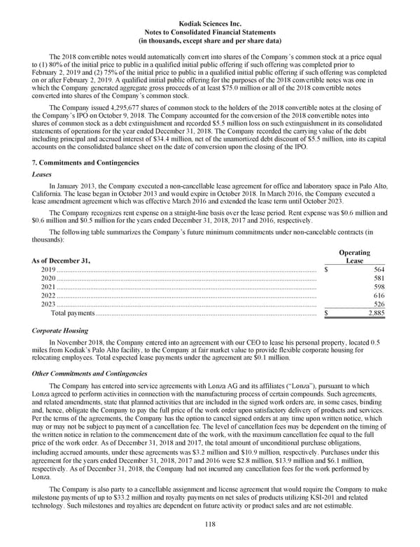 Kodiak 2018 Annual Report - Page 130