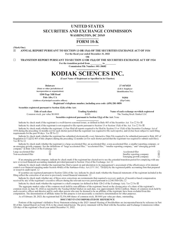 Kodiak Ophthalmology Medicines Company 2022 Annual Report - Page 6