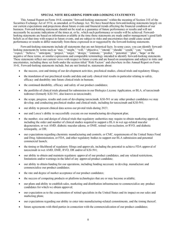 Kodiak Ophthalmology Medicines Company 2022 Annual Report - Page 9