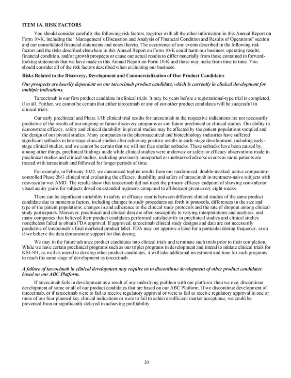 Kodiak Ophthalmology Medicines Company 2022 Annual Report - Page 33