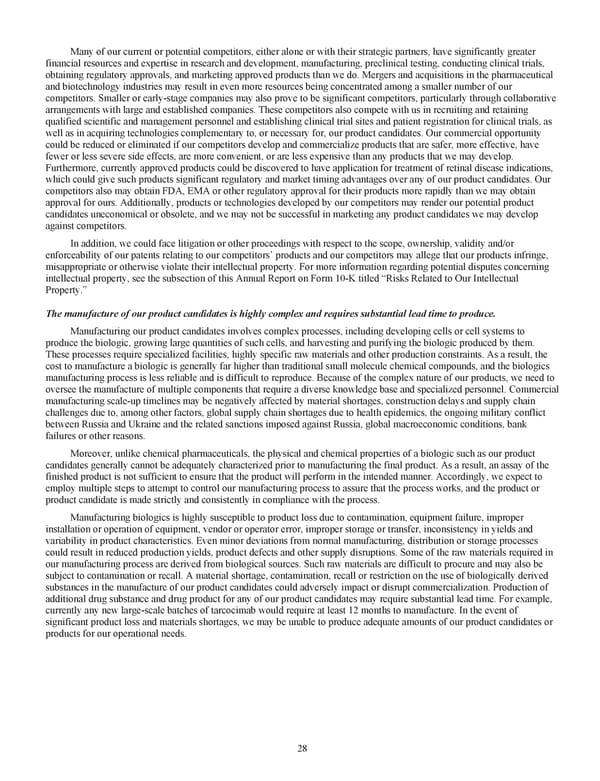 Kodiak Ophthalmology Medicines Company 2022 Annual Report - Page 41