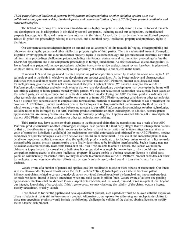 Kodiak Ophthalmology Medicines Company 2022 Annual Report - Page 63