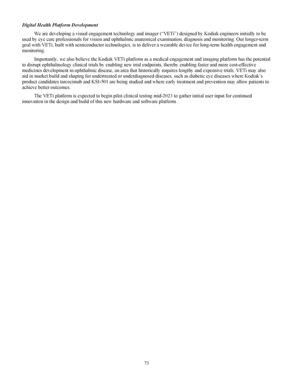 Kodiak Ophthalmology Medicines Company 2022 Annual Report - Page 86