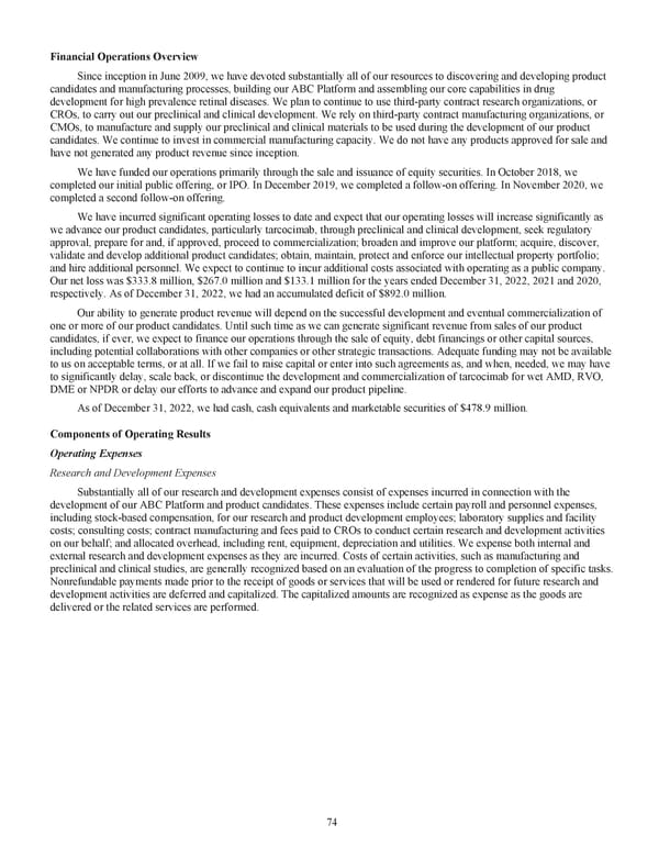 Kodiak Ophthalmology Medicines Company 2022 Annual Report - Page 87