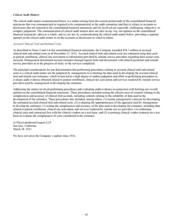 Kodiak Ophthalmology Medicines Company 2022 Annual Report - Page 96