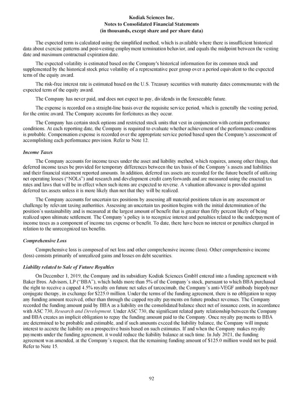 Kodiak Ophthalmology Medicines Company 2022 Annual Report - Page 105
