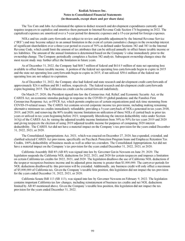 Kodiak Ophthalmology Medicines Company 2022 Annual Report - Page 112