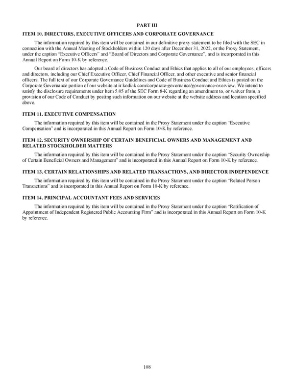 Kodiak Ophthalmology Medicines Company 2022 Annual Report - Page 121