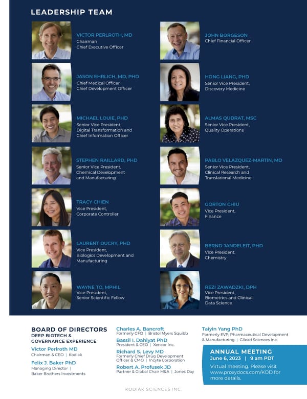 Kodiak Ophthalmology Medicines Company 2022 Annual Report - Page 126