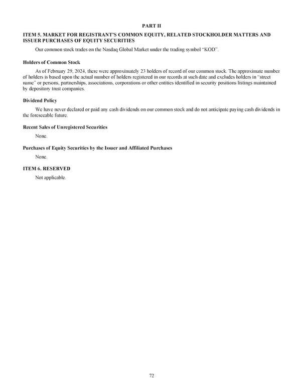 Kodiak: 2023 Annual Report - Page 82