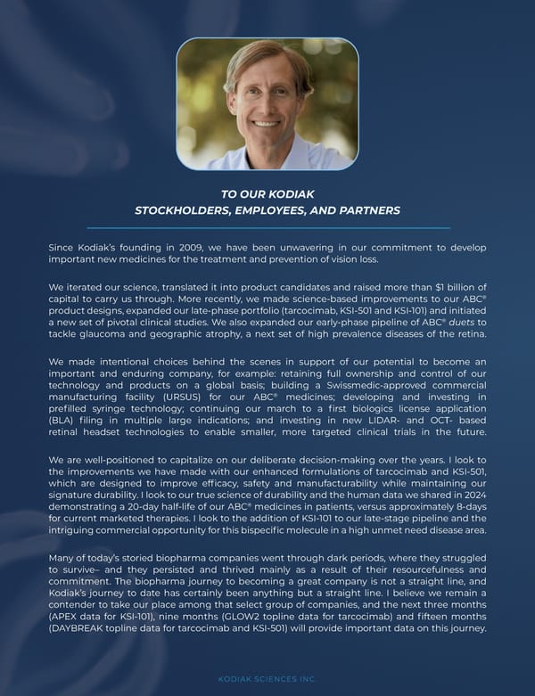 Kodiak Sciences 2024 Annual Report - Page 3