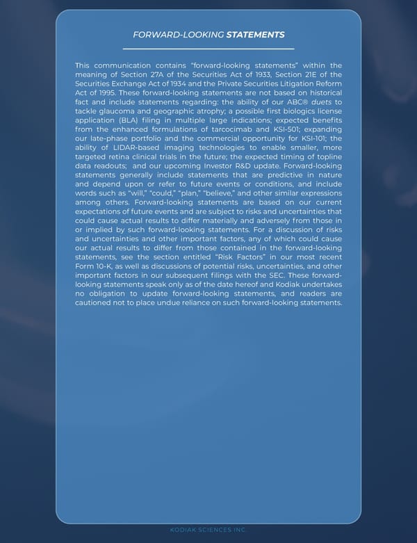 Kodiak Sciences 2024 Annual Report - Page 5