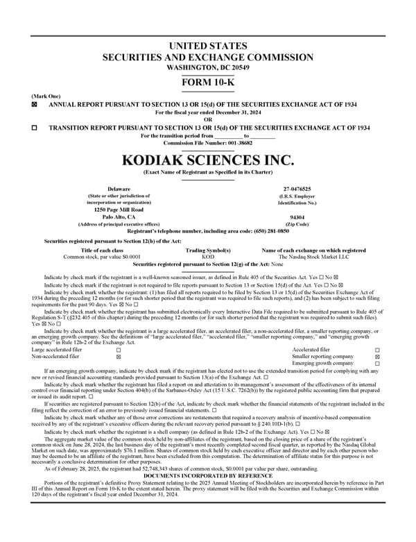 Kodiak Sciences 2024 Annual Report - Page 7