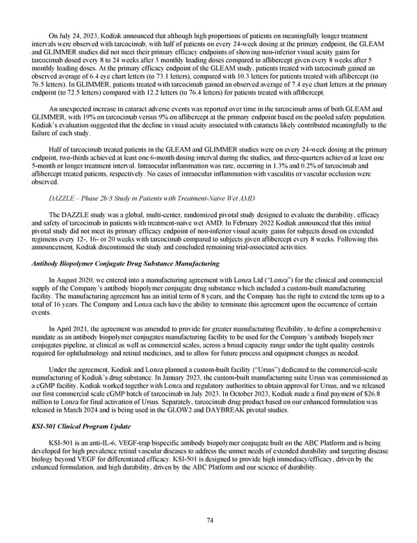Kodiak Sciences 2024 Annual Report - Page 86