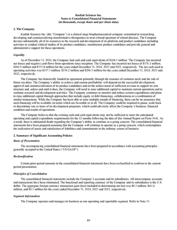 Kodiak Sciences 2024 Annual Report - Page 101