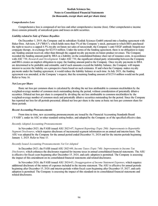 Kodiak Sciences 2024 Annual Report - Page 106
