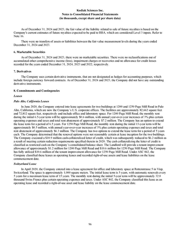 Kodiak Sciences 2024 Annual Report - Page 108
