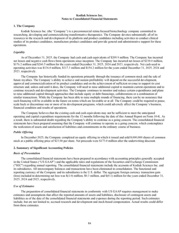 Kodiak Vision Sciences: Annual Report 2025 - Page 96