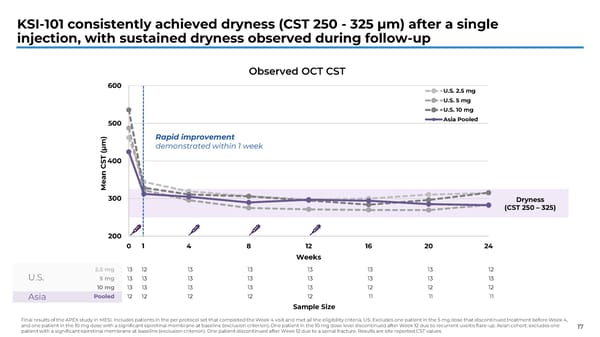 APEX Study Phase 1b Results on KSI-101 for Macular Edema - Page 17